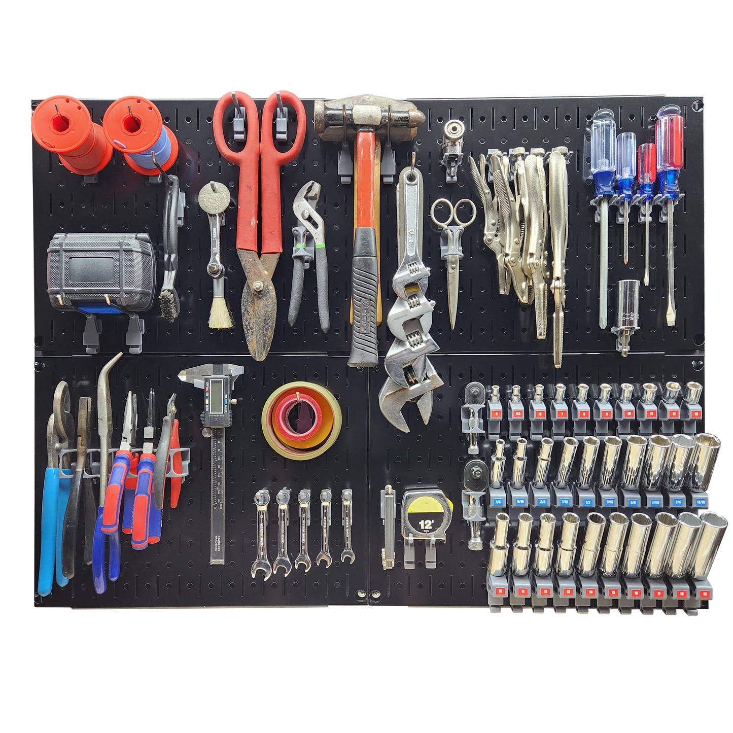 Bracket kit - 71 piece assortment of brackets for tool wall organization