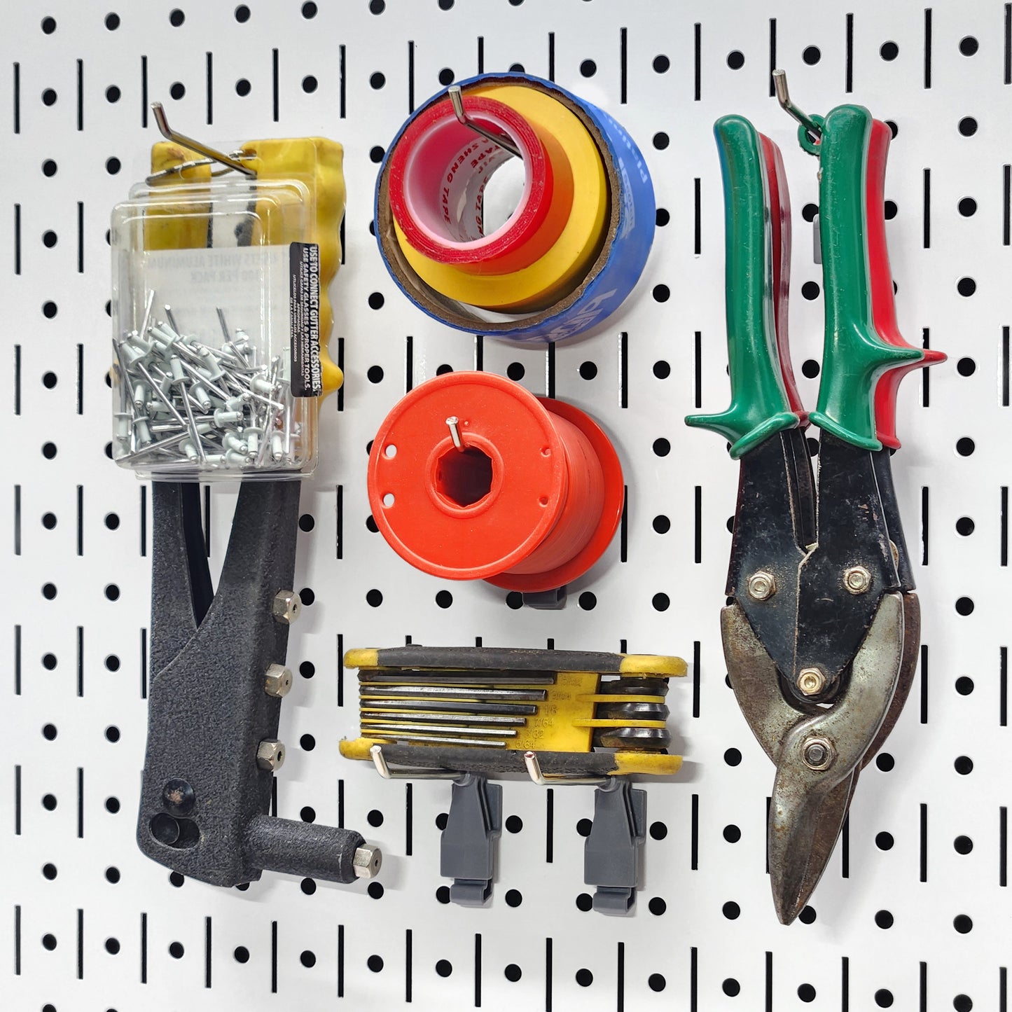 Bracket kit - 71 piece assortment of brackets for tool wall organization